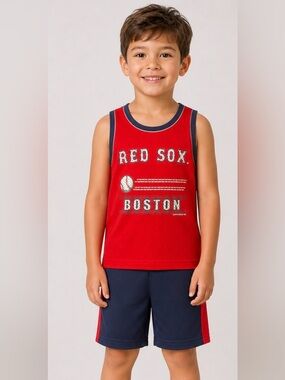 Boston Red Sox Kids 2-Piece Outfit Set Tank Top & Shorts – Size 6